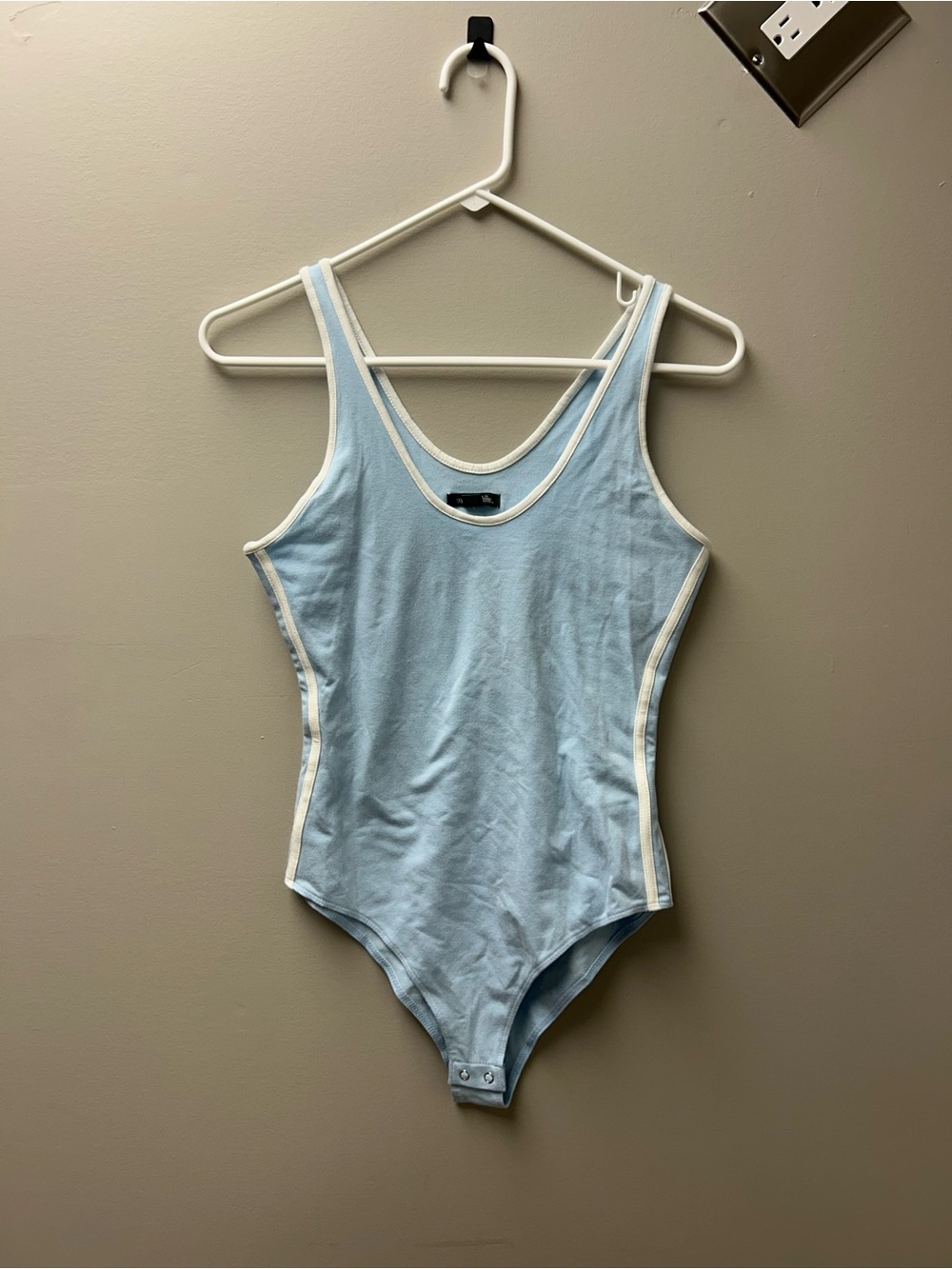 Wild Fable Women’s Light Blue w/ White Striped on the Side Bodysuit
